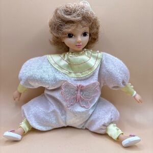 7.5” vintage Doll with yellow, Pink and Cream Outfit